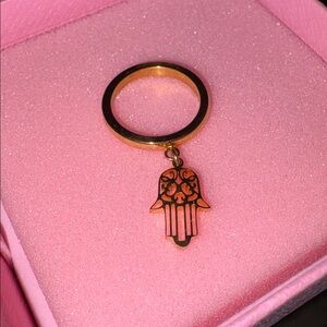 Gold Electroplated Hamsa Ring Sz7 
New
